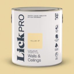 LickPro  2.5Ltr Yellow 07 Vinyl Matt Emulsion  Paint