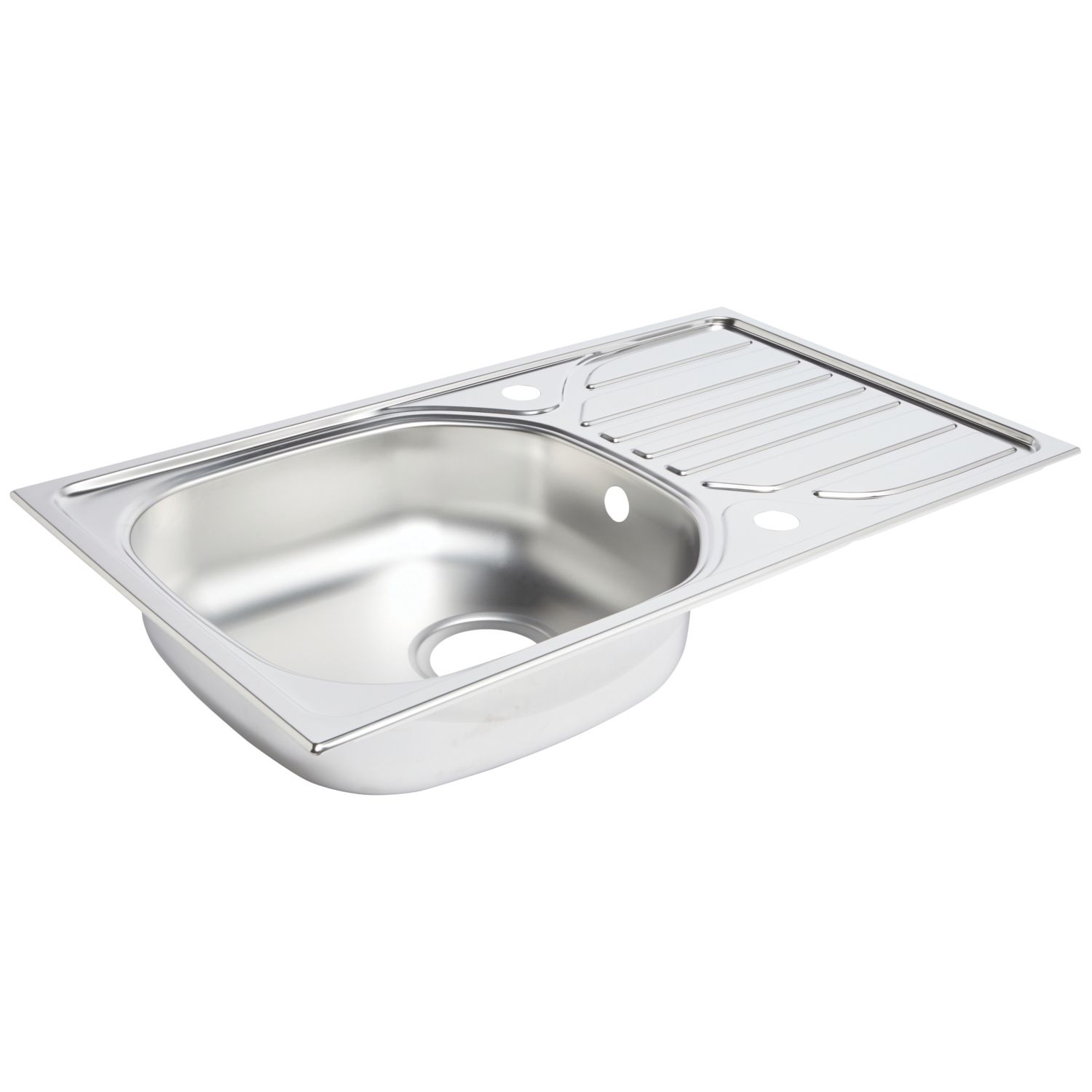 Essentials 1 Bowl Stainless Steel Kitchen Sink & Drainer 760mm x 430mm (6547K)