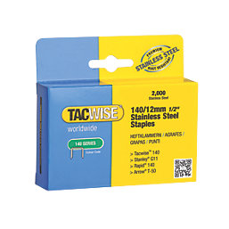 Tacwise 140 Series Staples Stainless Steel 12mm x 10.6mm 2000 Pack