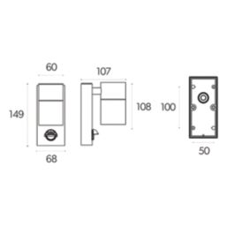 4lite Marinus Sleek Outdoor Wall Light With PIR Sensor Stainless Steel