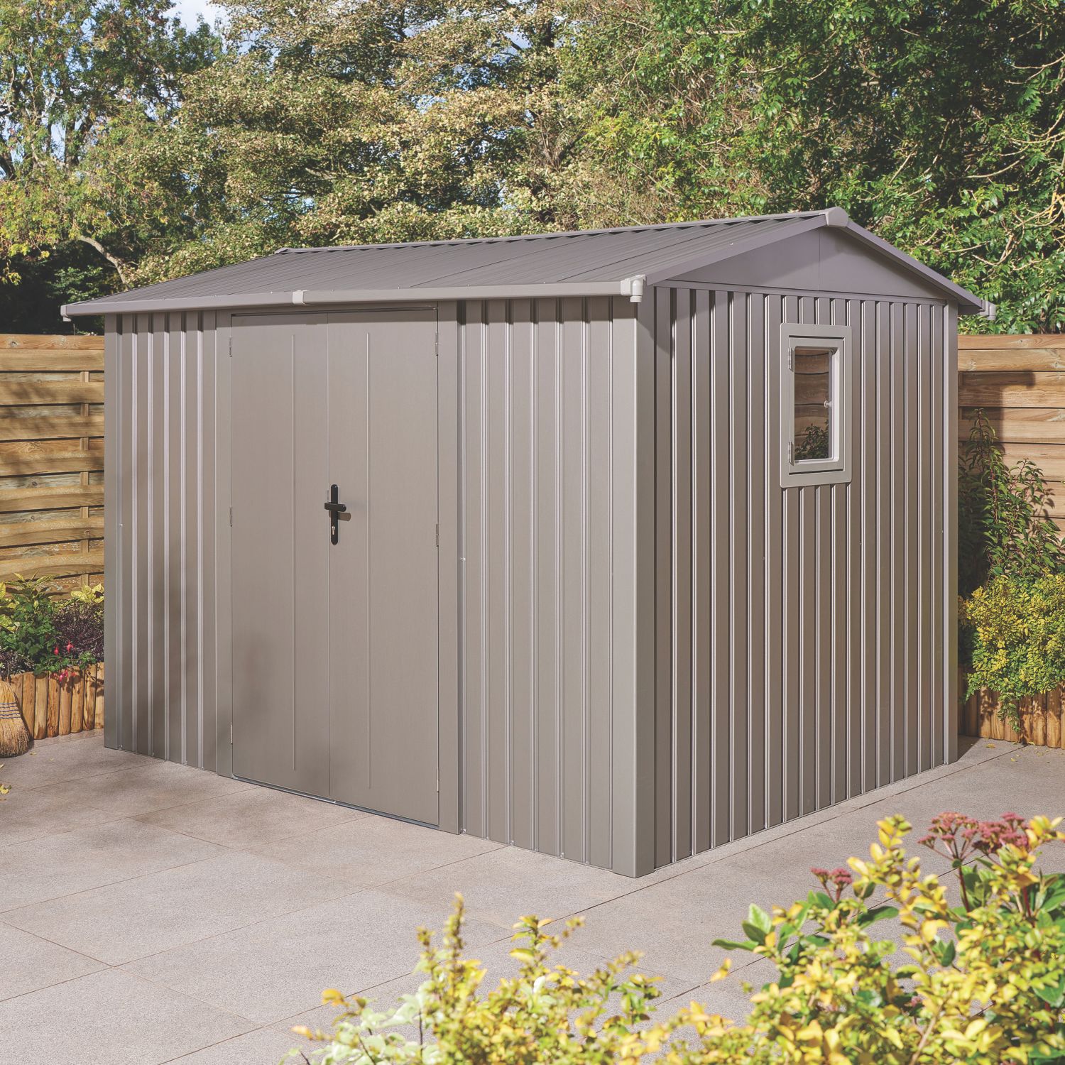 Rowlinson Brentvale 9' x 8' (Nominal) Apex Metal Shed Grey (654CL)