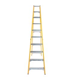 Lyte Fibreglass 2.61m 10 Step Swingback A Frame Step Ladder