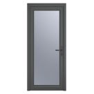Crystal  Fully Glazed 1-Obscure Light Left-Handed Anthracite Grey uPVC Back Door 2090mm x 920mm