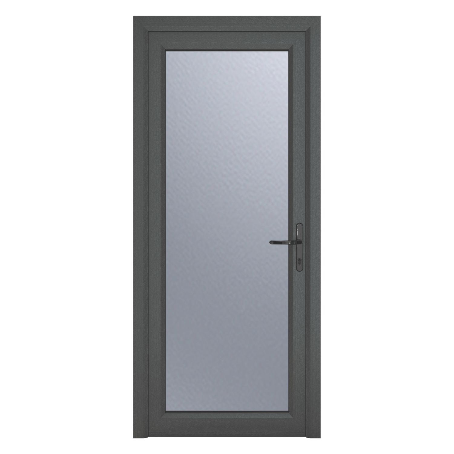 Crystal Fully Glazed 1-Obscure Light Left-Handed Anthracite Grey uPVC Back Door 2090mm x 920mm (654JM)