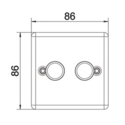 LAP  2-Gang 2-Way LED Dimmer Switch  Polished Chrome with Colour-Matched Inserts
