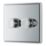 LAP  2-Gang 2-Way LED Dimmer Switch  Polished Chrome with Colour-Matched Inserts