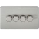 Knightsbridge  4-Gang 2-Way LED Intelligent Dimmer Switch  Brushed Chrome