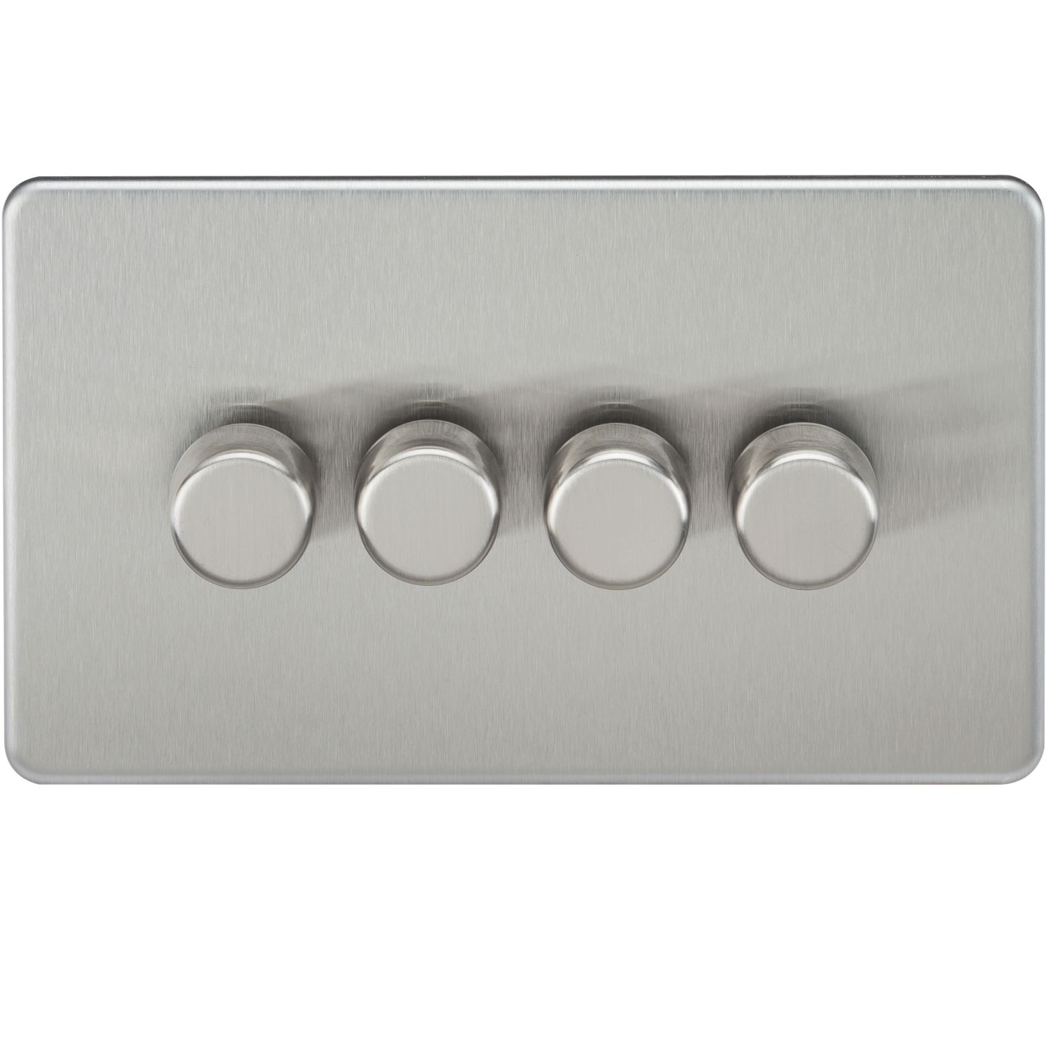 Knightsbridge 4-Gang 2-Way LED Intelligent Dimmer Switch Brushed Chrome (654PY)