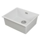 Carysil EN500-WH 1 Bowl Granite Composite Kitchen Sink White 530mm x 460mm