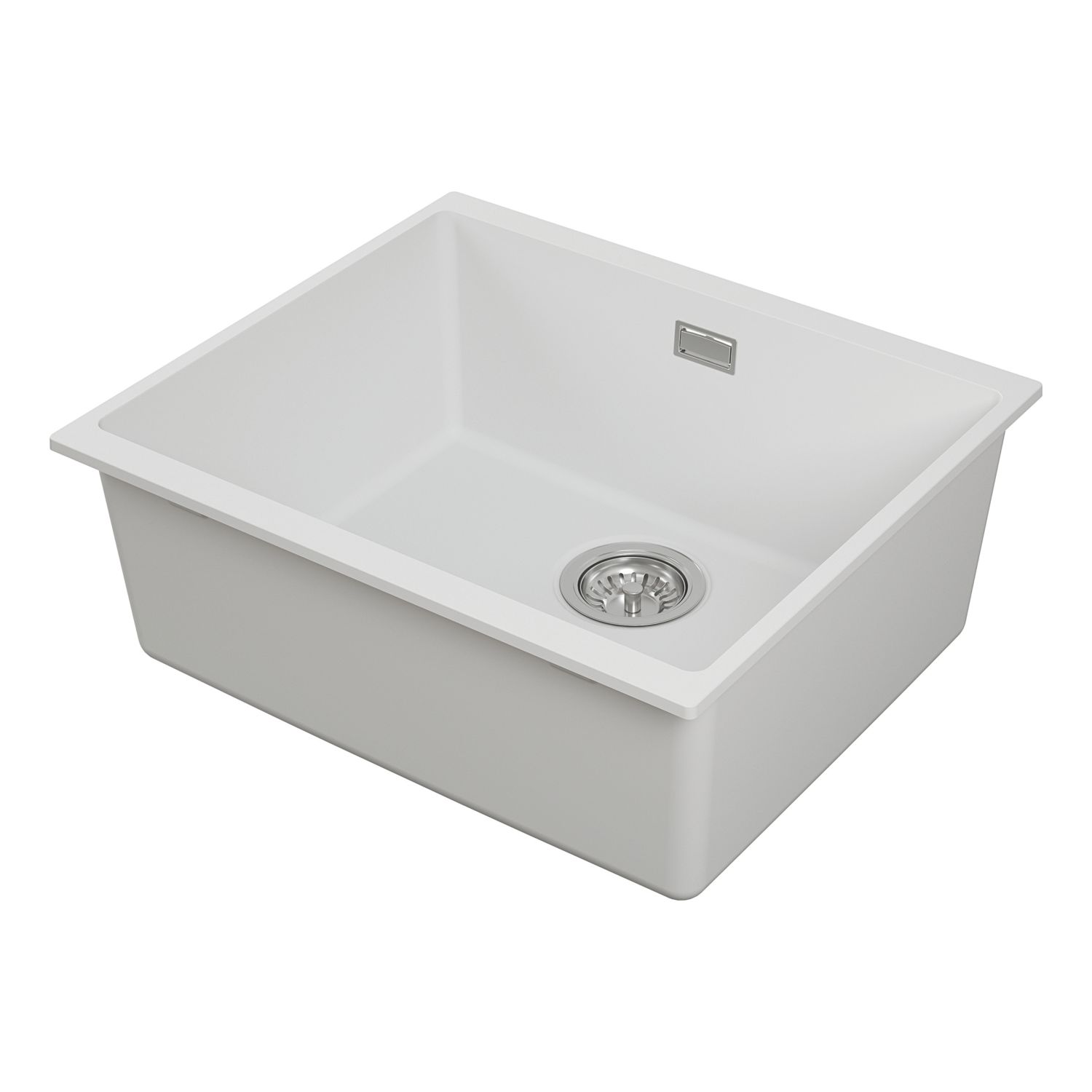 Carysil EN500-WH 1 Bowl Granite Composite Kitchen Sink White 530mm x 460mm (654RE)