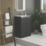 Newland  Double Door Floor Standing Vanity Unit with Basin Matt Midnight Mist 600mm x 370mm x 840mm