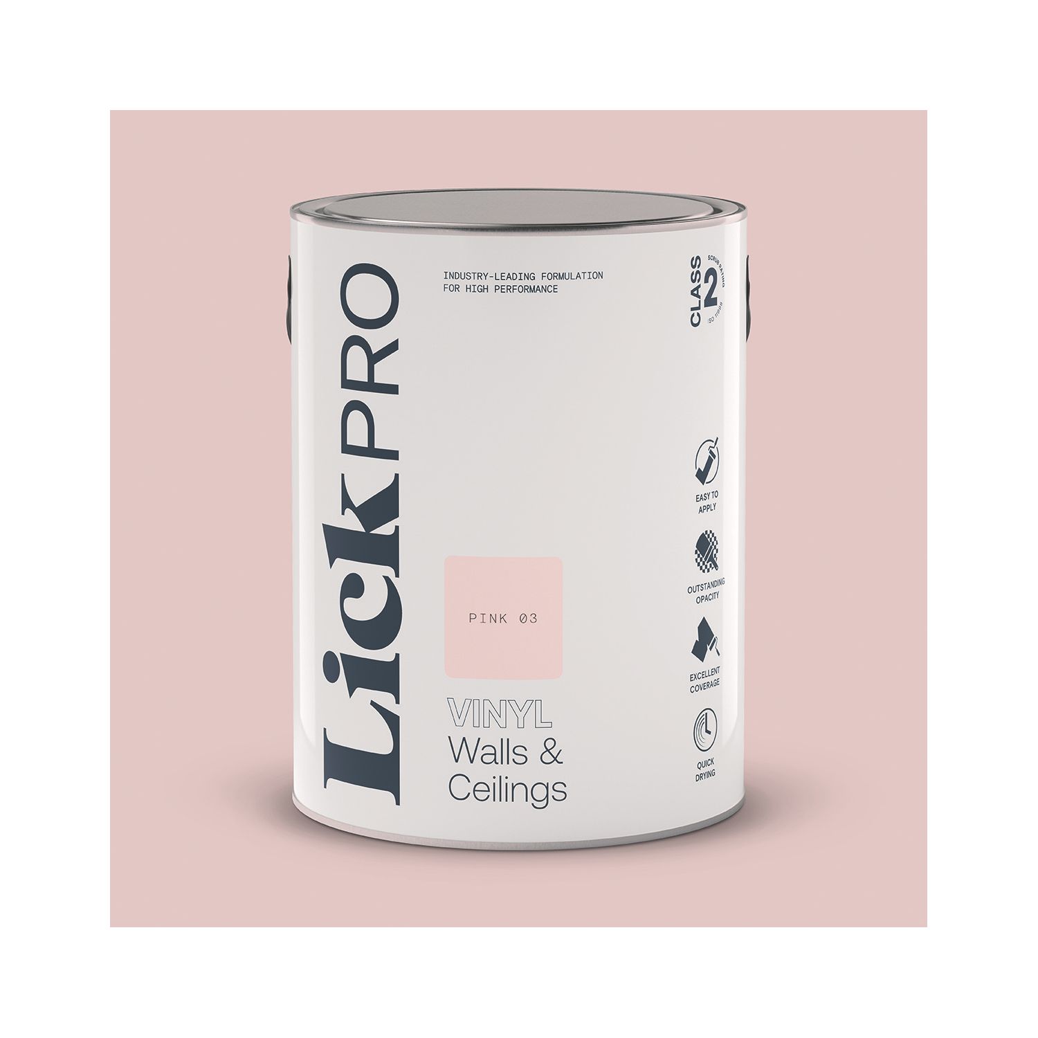 LickPro 5Ltr Pink 03 Vinyl Matt Emulsion Paint (654TM)