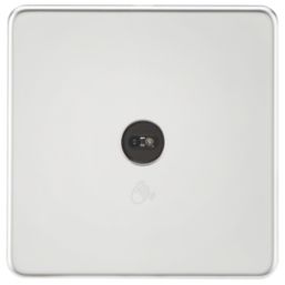 Knightsbridge  2.1A 1-Gang 1-Way Light Switch  Polished Chrome with Black Inserts