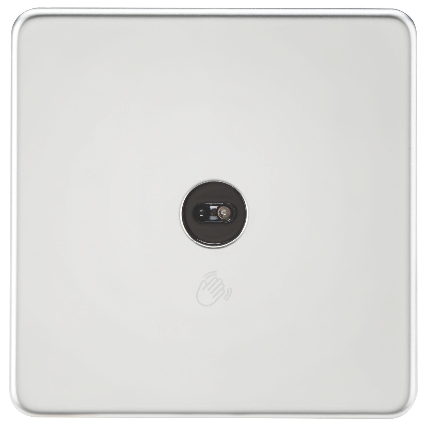 Knightsbridge 2.1A 1-Gang 1-Way Light Switch Polished Chrome with Black Inserts (654TY)