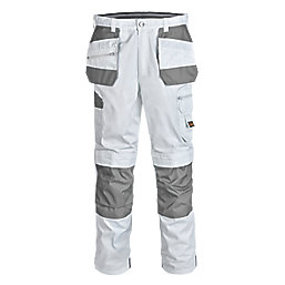 Site Jackal Work Trousers White / Grey 38" W 32" L