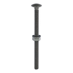Timco Exterior Carriage Bolts Heat-Treated Steel Organic Green Coating M10 x 150mm 10 Pack
