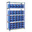 Barton Ecorax 5-Tier Powder-Coated Steel Shelving with Containers 1200mm x 450mm x 1760mm
