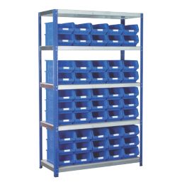 Barton Ecorax 5-Tier Metal Garage Shelving with Containers 1200mm x 450mm x 1760mm