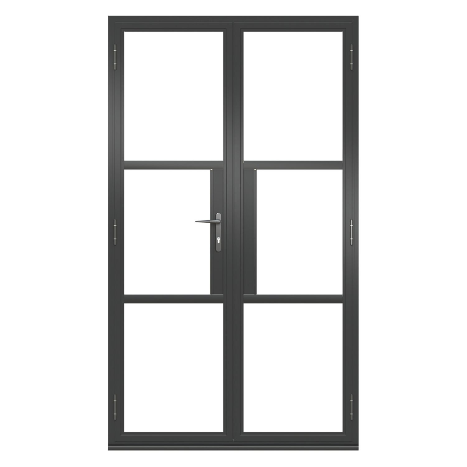Green & Taylor Heritage Black Double-Glazed Aluminium French External Doors 2090mm x 1190mm (655CT)