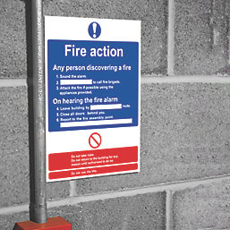 Non Photoluminescent "Fire Action Procedure" Sign 230mm x 132mm