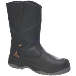 Site Hydroguard Size 7  Black Water-Resistant Steel Toe Cap Safety Rigger Boots