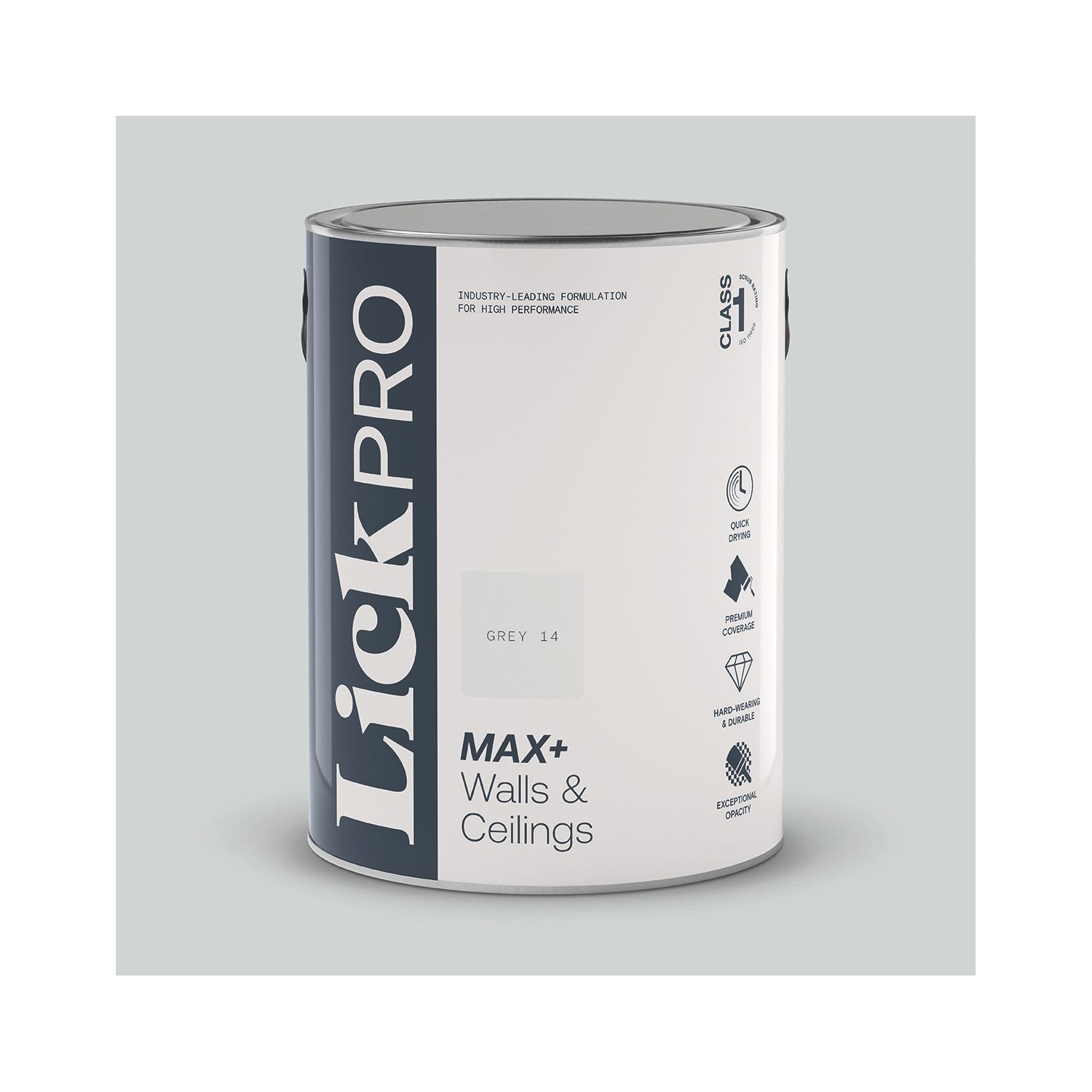 LickPro Max+ 5Ltr Grey 14 Matt Emulsion Paint (655JY)