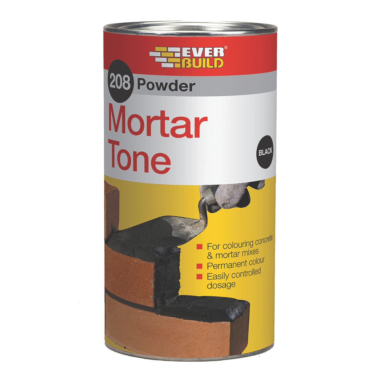 Everbuild 208 Powder Mortar Tone Black 1kg (655KK)