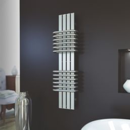Time 1060mm x 300mm 3311BTU Silver Curved Designer Towel Radiator