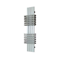 Time 1060mm x 300mm 3311BTU Silver Curved Designer Towel Radiator