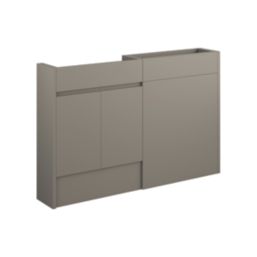 Alaska Bathroom Fitted Furniture Pack LH Vanity with Basin Stone Grey Matt 1244mm x 355mm x 997mm