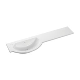 Alaska Bathroom Fitted Furniture Pack LH Vanity with Basin Stone Grey Matt 1244mm x 355mm x 997mm