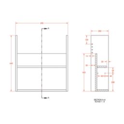 Alaska Bathroom Fitted Furniture Pack LH Vanity with Basin Stone Grey Matt 1244mm x 355mm x 997mm