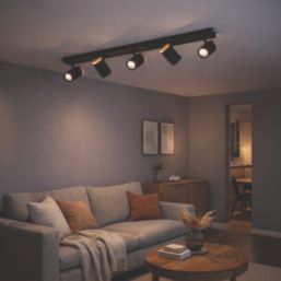 Eglo Cartagena LED 5-Light Spotlight Black & Brown 4.5W 345lm