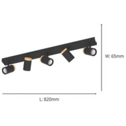 Eglo Cartagena LED 5-Light Spotlight Black & Brown 4.5W 345lm
