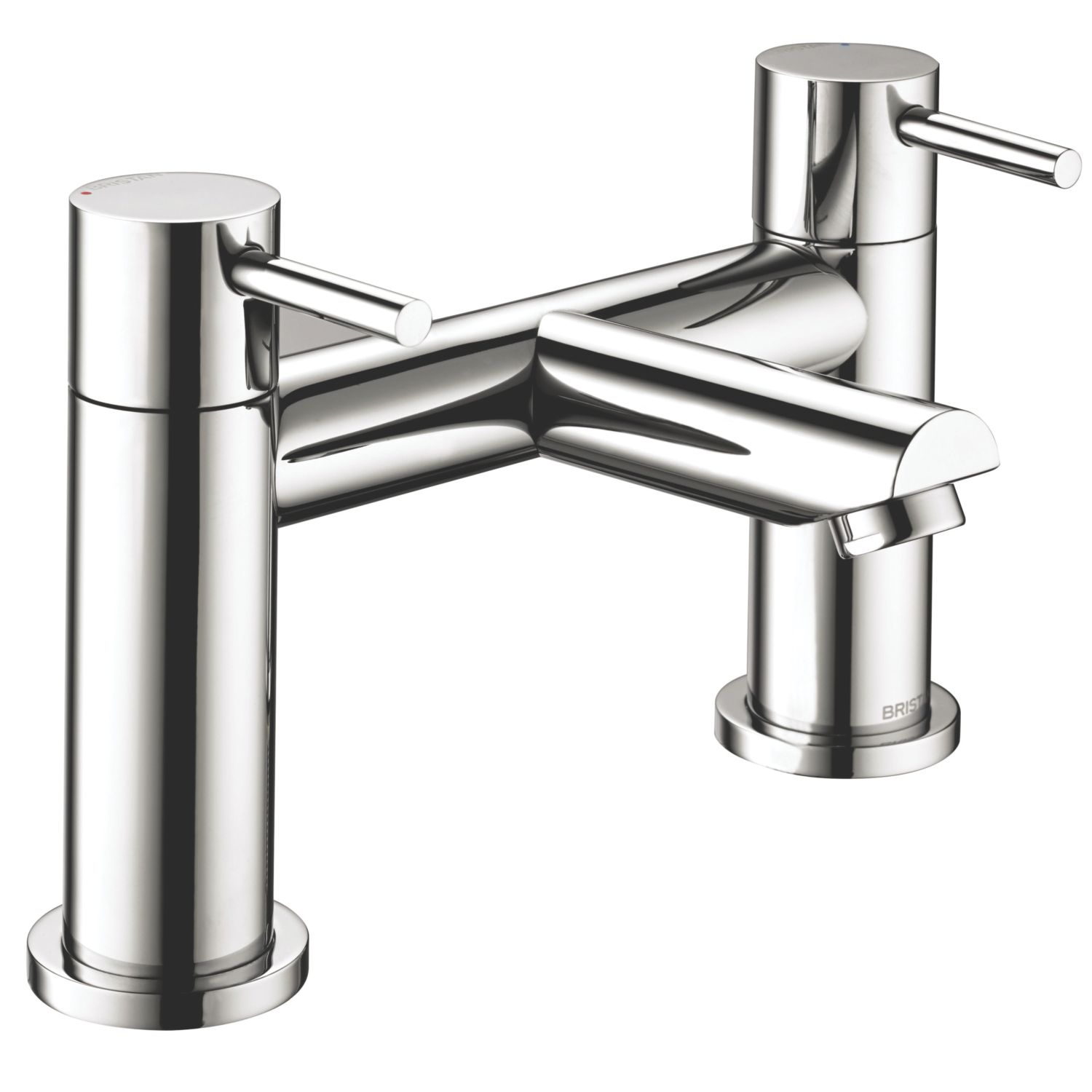 Bristan Blitz Chrome 150mm Deck Mounted Lever 2 Tap Holes Bath Mixer Tap (655RH)
