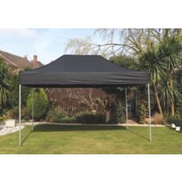 Mini Marquees  14' 6" x 10' (Nominal) Hip Fabric Gazebo Black
