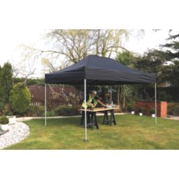 Mini Marquees  14' 6" x 10' (Nominal) Hip Fabric Gazebo Black
