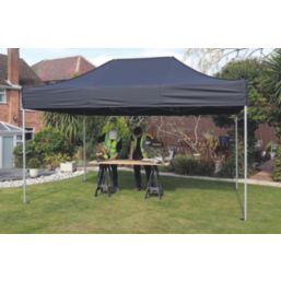 Mini Marquees  14' 6" x 10' (Nominal) Hip Fabric Gazebo Black