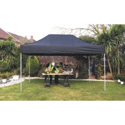 Mini Marquees Essential 14' 6" x 10' (Nominal) Hip Fabric Gazebo Black