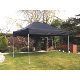 Mini Marquees  14' 6" x 10' (Nominal) Hip Fabric Gazebo Black