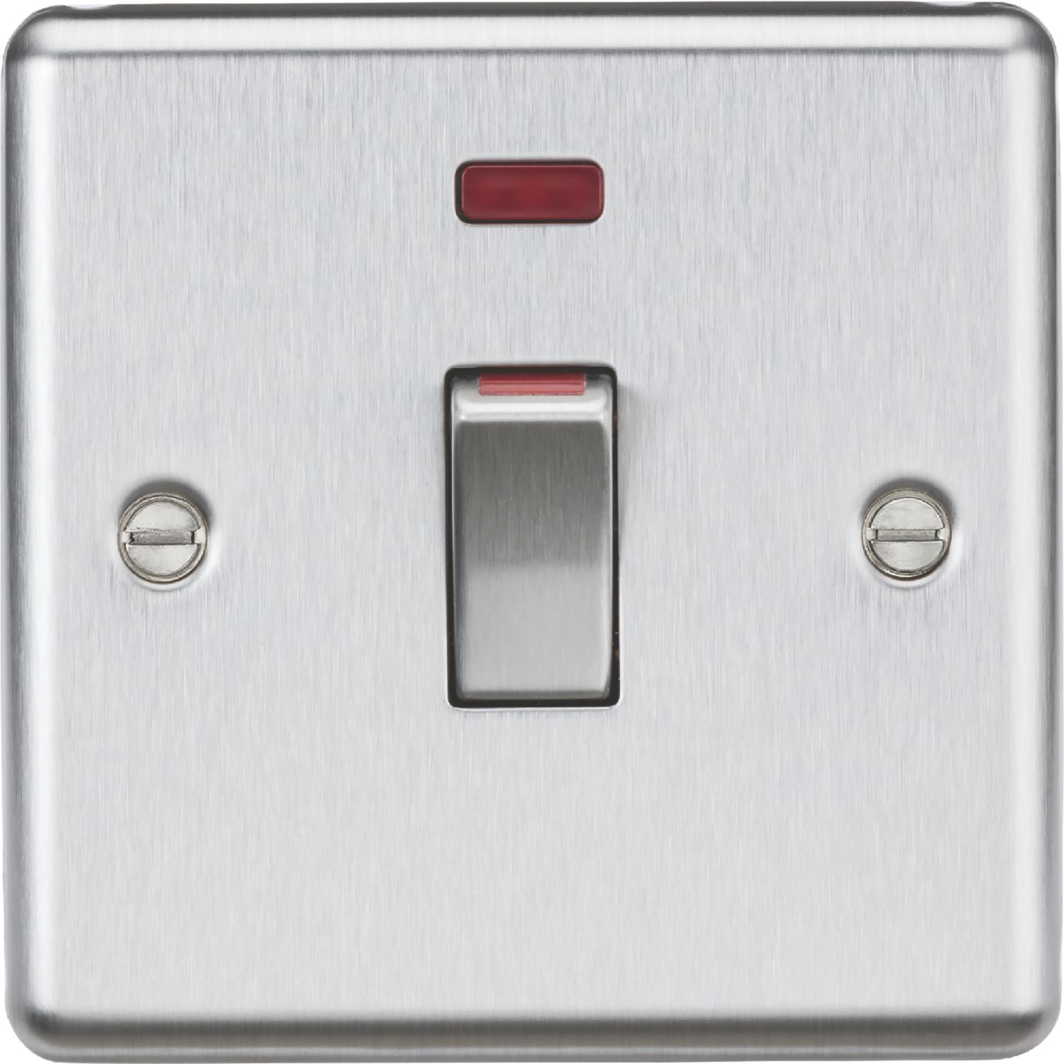 Knightsbridge 45A 1-Gang DP Control Switch Brushed Chrome with LED (655TX)