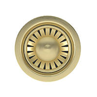 ETAL Sink Strainer Waste with Overflow & Cover Plate Brushed Brass 40mm
