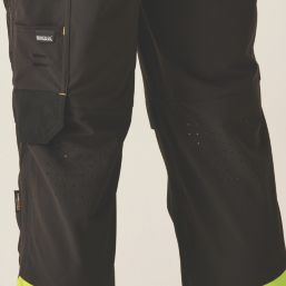 Regatta Hi Vis XPro Stretch Holster Trouser Black/Yellow 38" W 32" L
