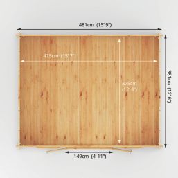 Mercia Home Office Director 16' x 12' 6" (Nominal) Apex Timber Log Cabin