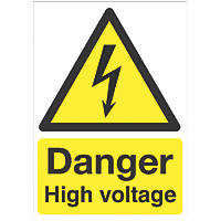 Electrical Safety "Danger High Voltage" Sign 210 x 148mm