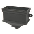 FloPlast Cast Iron Effect Rectangular Hopper 65-68mm Black