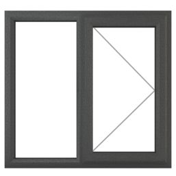 Crystal  Right-Hand Opening Clear Double-Glazed Casement Anthracite on White uPVC Window 1190mm x 1040mm