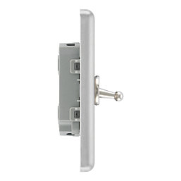 LAP  20A 16AX 2-Gang 2-Way Toggle Switch  Brushed Stainless Steel
