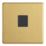 Contactum Lyric 1-Gang Master Telephone Socket Brushed Brass with Black Inserts