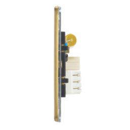 Contactum Lyric 1-Gang Master Telephone Socket Brushed Brass with Black Inserts